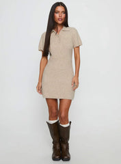 Brynie Knit Mini Dress Oat