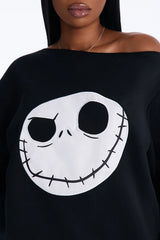 Nightmare Before Christmas Off Shoulder Sweatshirt