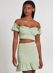 Frill Detail Milkmaid Top