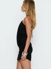 Hedlea Draped Ring Detail Mini Dress Black