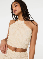 Shirred Halterneck Top