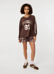 Metallic Leopard Long Sleeve Sports Jersey
