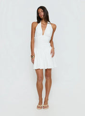 Imojen Halter Mini Dress White