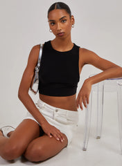 Sleeveless Slinky Crop Top