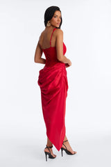 Kylee Embellished Draped Maxi Dress