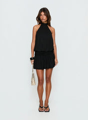 Lealeia Halter Slouch Mini Dress Black