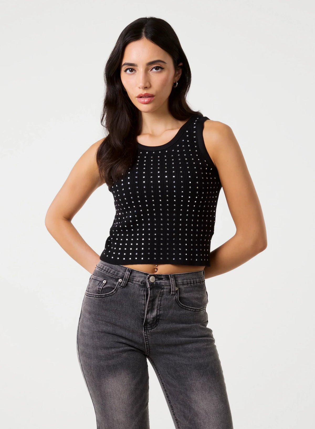 Diamante Ribbed Vest