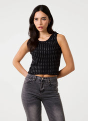 Diamante Ribbed Vest
