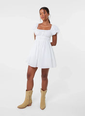 Puff Sleeve Mini Dress with Shorts