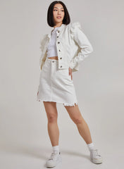 Frill Shoulder Denim Jacket