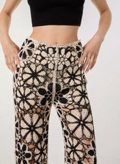 Crochet Pants With Flower Pattern
