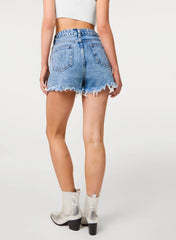 Bow Embellished Denim Shorts
