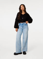 V Neck Three Button Cardigan