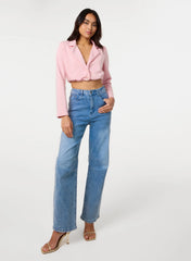 Crop One Button Puffball Blazer Jacket