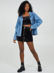 Zip Front Mini Skirt