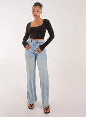 Hook and Eye Long Sleeve Top