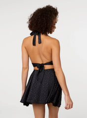 Diamante Slinky Halter Dress
