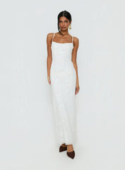 Avienna Maxi Dress White Burnout