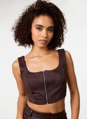 Bra Cup Suede Top
