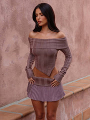 LUCI MINI SKIRT TAUPE