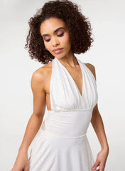 Diamante Slinky Halter Dress