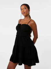 Ruched Cami Milkmaid Mini Dress