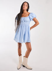Puff Sleeve Mini Dress with Shorts