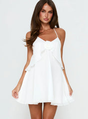 Big Picture Chiffon Babydoll Frill Mini Dress White