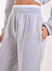 Contrast Waist Band Wide Joggers