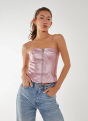 Snake PU Lace Up Corset Top