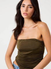 Ruched Slinky Bandeau Top