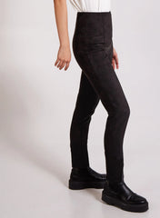 Pintuck Suedette Split Hem Trousers