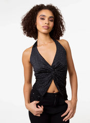Diamante Slinky Halter Top