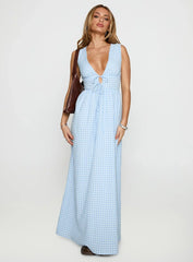 Pokey Maxi Dress Blue Check