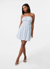 Ditsy Bandeau Mini Dress