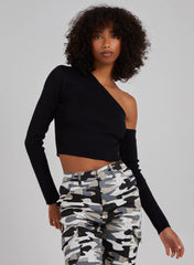 One Shoulder Long Sleeved Top