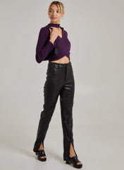Choker Twist Front Knit Top