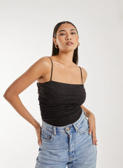Strappy Sparkle Mesh Bodysuit