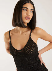 Crochet Geo Pattern Maxi Dress