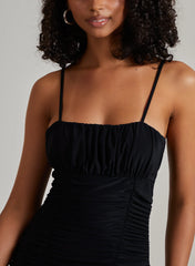 Ruched Strappy Mini Dress