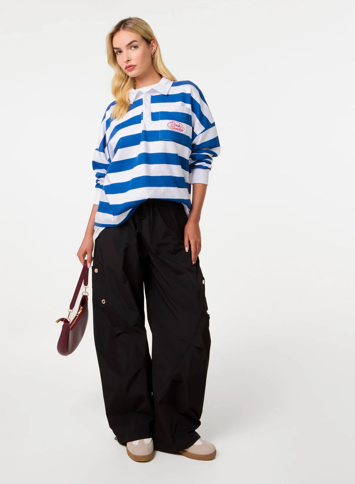 Pocket Detail Wide Leg Cargo Trousers