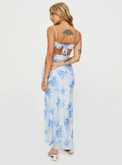 Hamri Maxi Dress White / Blue Floral