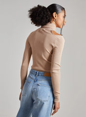 Knit Cut Out Turtle Neck Top