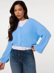 V Neck Three Button Cardigan