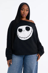 Nightmare Before Christmas Off Shoulder Sweatshirt