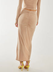 Slinky Ruched Maxi Skirt