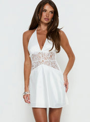 Klairee Lace Mini Dress White