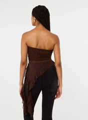 Asymmetric Diamante Bandeau Top