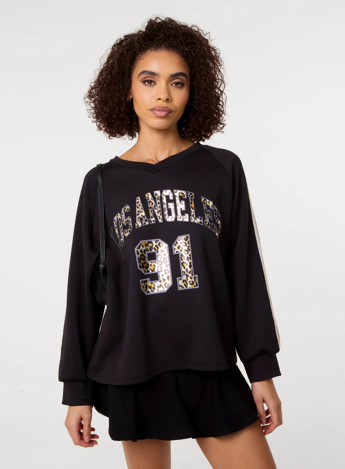 Metallic Leopard Long Sleeve Sports Jersey