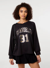 Metallic Leopard Long Sleeve Sports Jersey